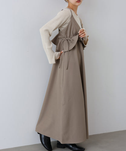 ペプラムキャミワンピース