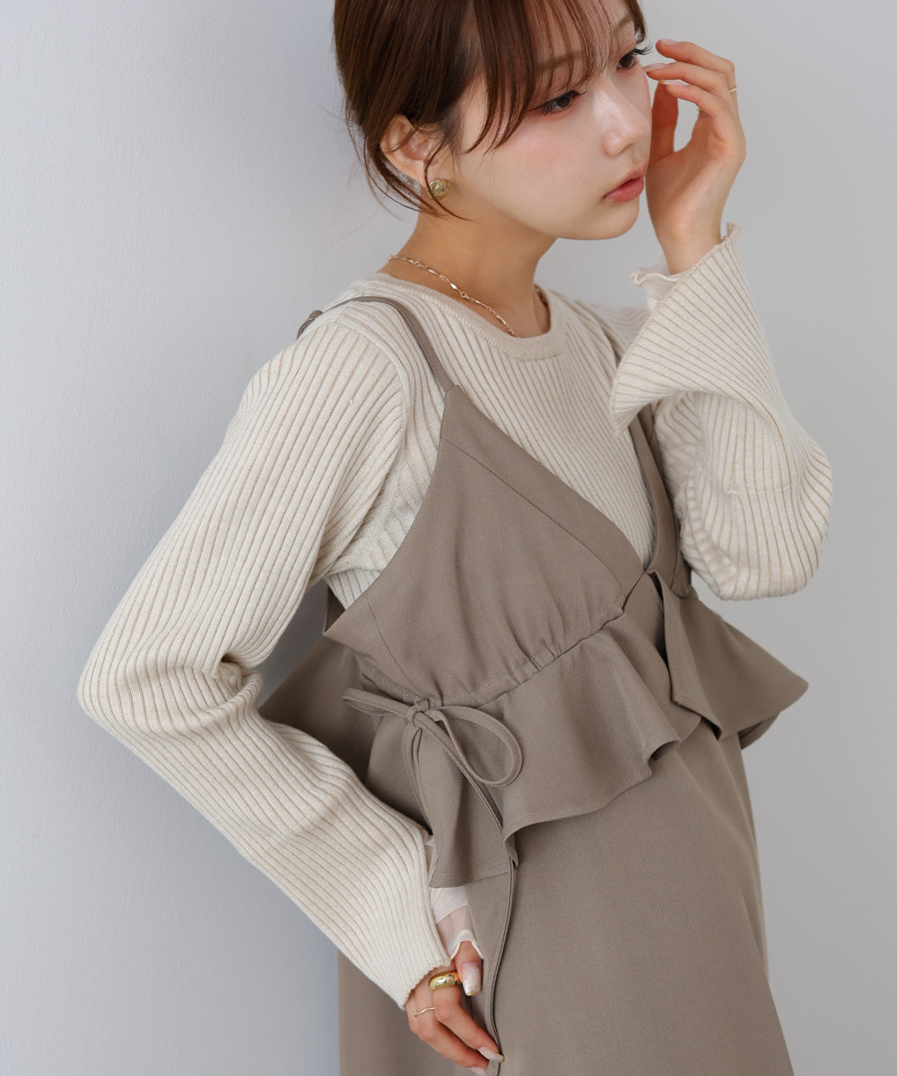 ペプラムキャミワンピース