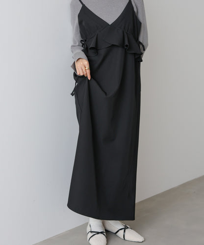 ペプラムキャミワンピース