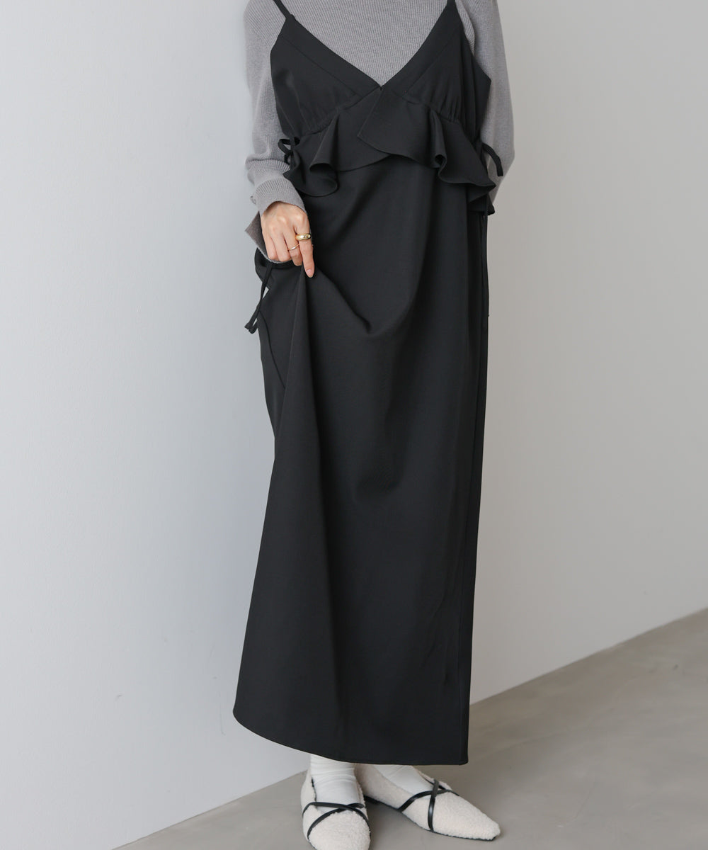 ペプラムキャミワンピース