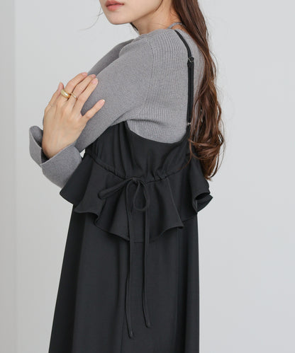 ペプラムキャミワンピース