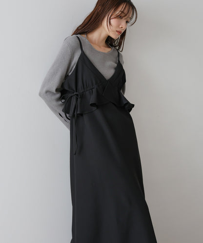 ペプラムキャミワンピース