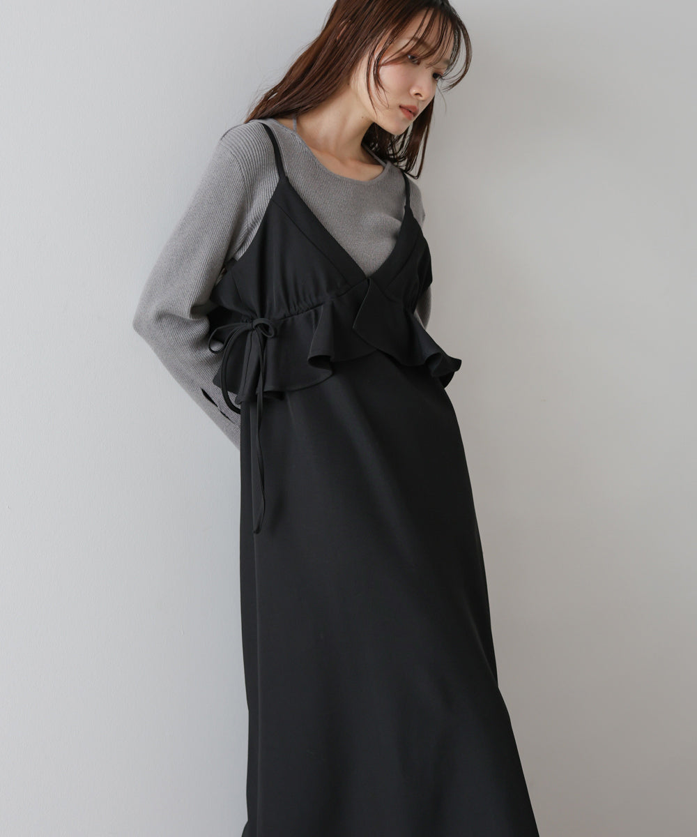 ペプラムキャミワンピース