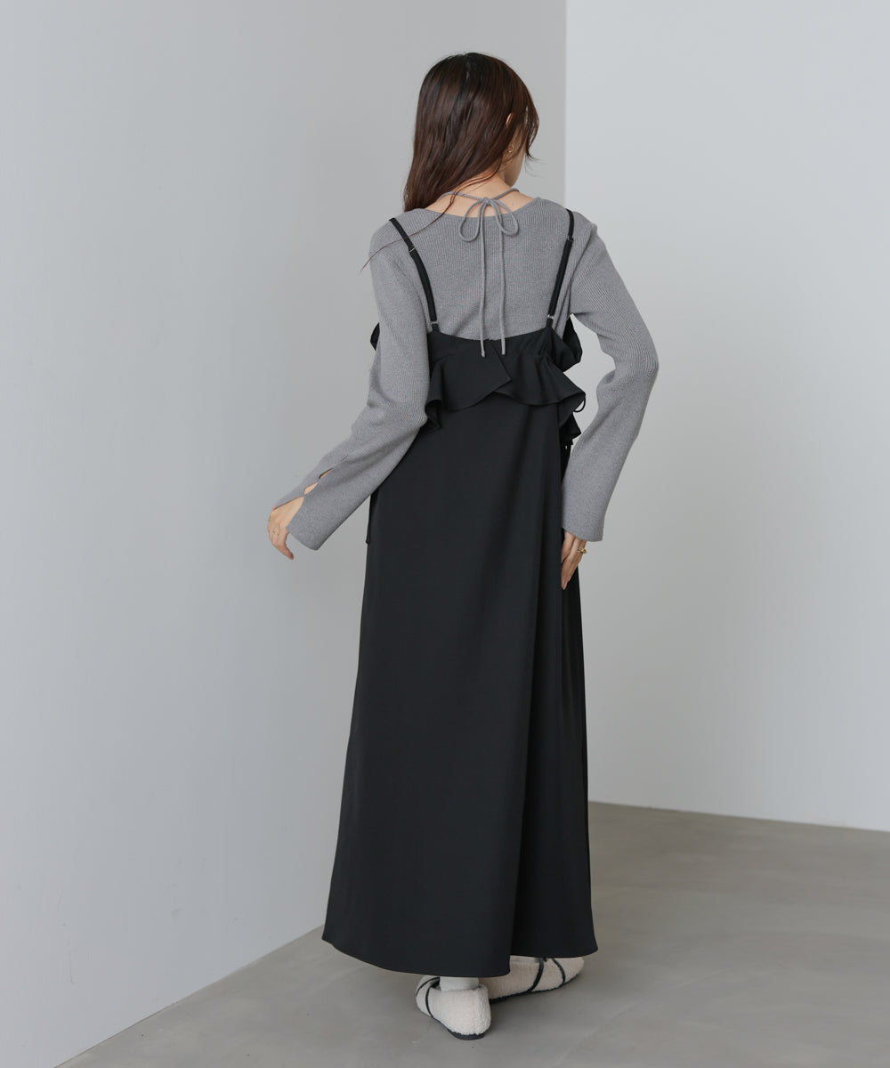 ペプラムキャミワンピース