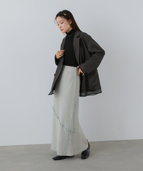 シアー切替ダブルテーラードジャケット