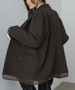 シアー切替ダブルテーラードジャケット