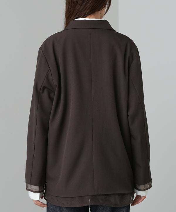 シアー切替ダブルテーラードジャケット