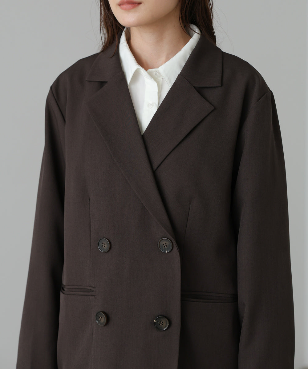 シアー切替ダブルテーラードジャケット
