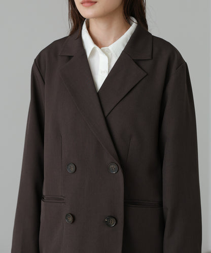 シアー切替ダブルテーラードジャケット