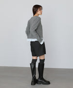 配色フリルニットカーディガン