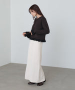 配色フリルニットカーディガン