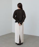 配色フリルニットカーディガン