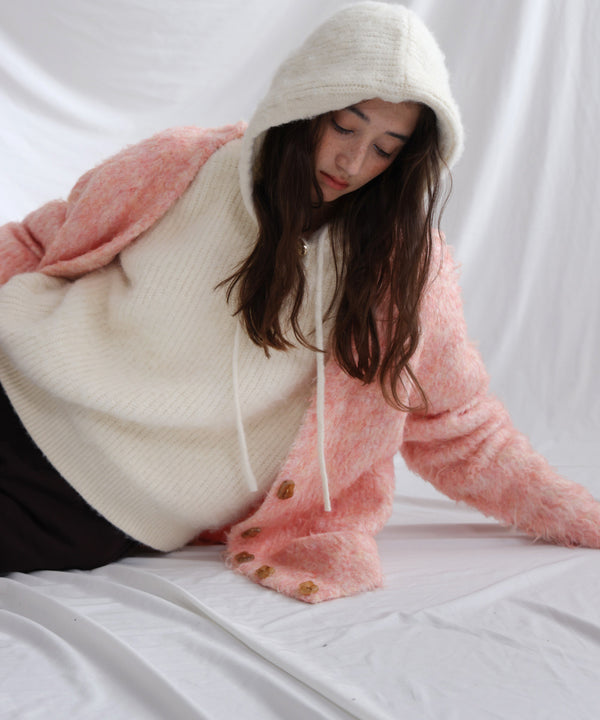 フーディーニットトップス