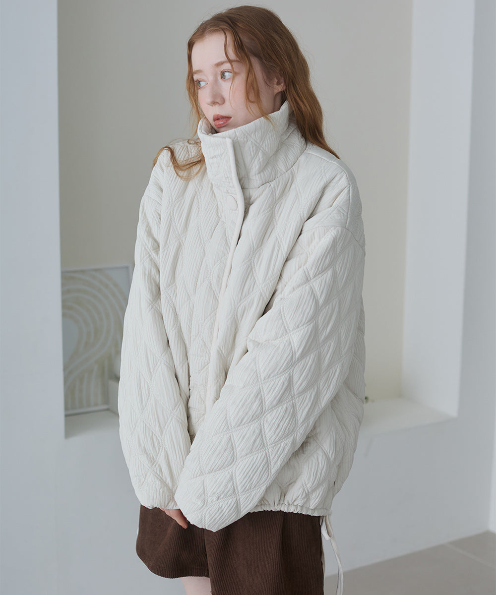 ウェーブキルティング中綿ミドルコート – Bab