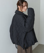 ウェーブキルティング中綿ミドルコート