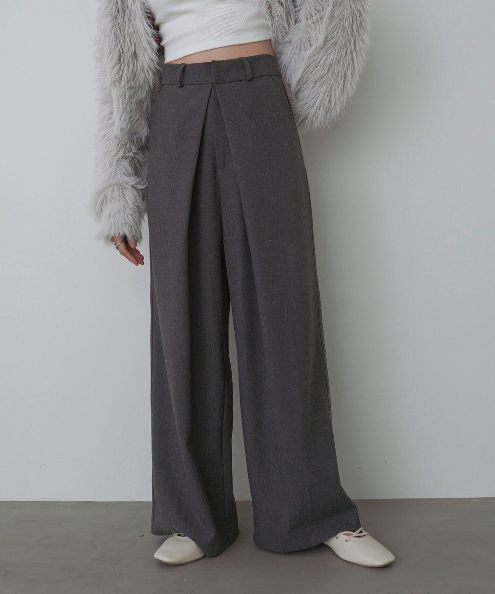 フロントワイドタックネップ入ワイドパンツ