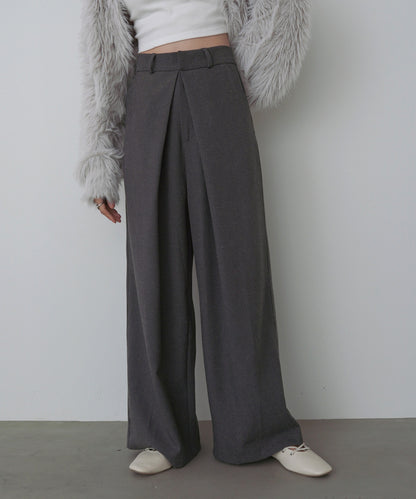 フロントワイドタックネップ入ワイドパンツ