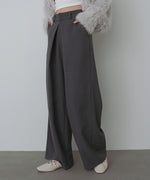 フロントワイドタックネップ入ワイドパンツ