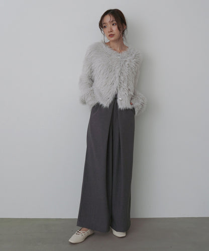 フロントワイドタックネップ入ワイドパンツ