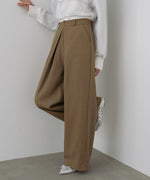 フロントワイドタックネップ入ワイドパンツ