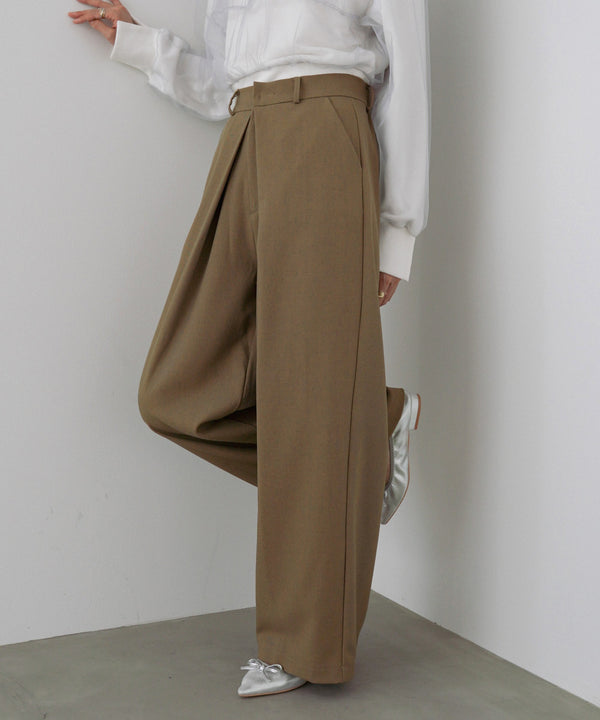 フロントワイドタックネップ入ワイドパンツ
