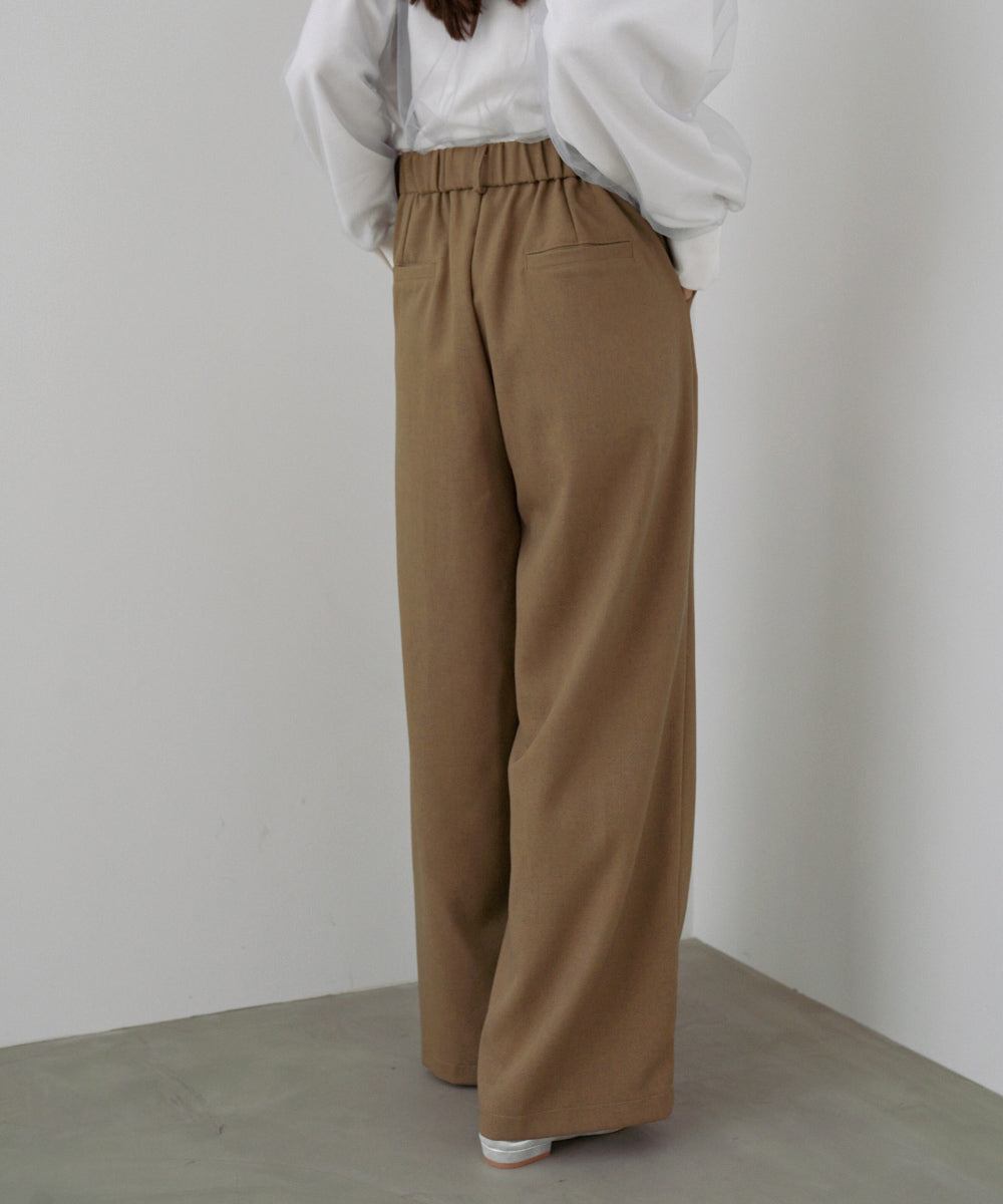フロントワイドタックネップ入ワイドパンツ