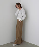 フロントワイドタックネップ入ワイドパンツ