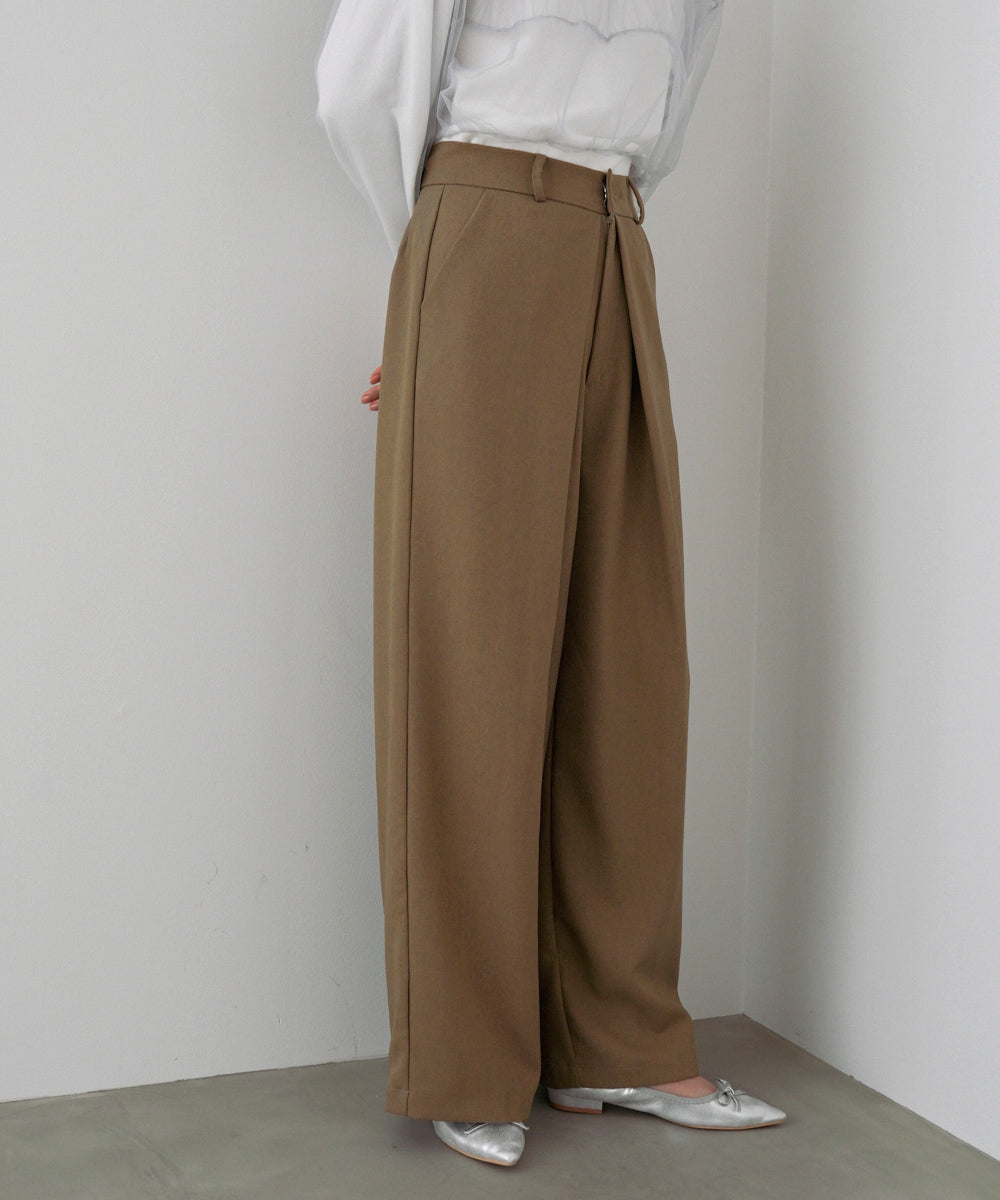 フロントワイドタックネップ入ワイドパンツ