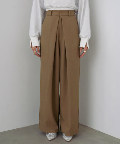 フロントワイドタックネップ入ワイドパンツ