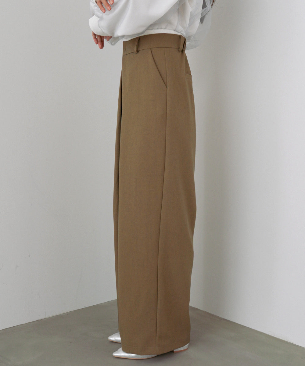 フロントワイドタックネップ入ワイドパンツ