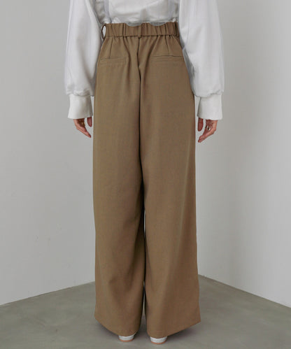 フロントワイドタックネップ入ワイドパンツ