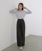 フロントワイドタックネップ入ワイドパンツ