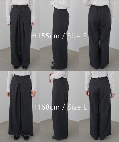 フロントワイドタックネップ入ワイドパンツ