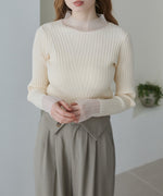 ウエストフラップ釦ワイドタックパンツ