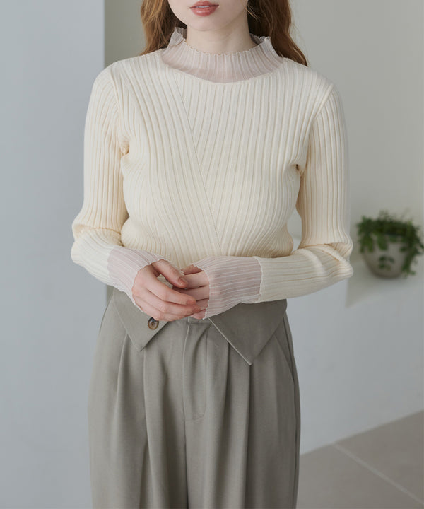 ウエストフラップ釦ワイドタックパンツ