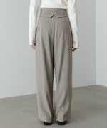 ウエストフラップ釦ワイドタックパンツ