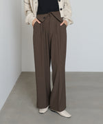 ウエストフラップ釦ワイドタックパンツ