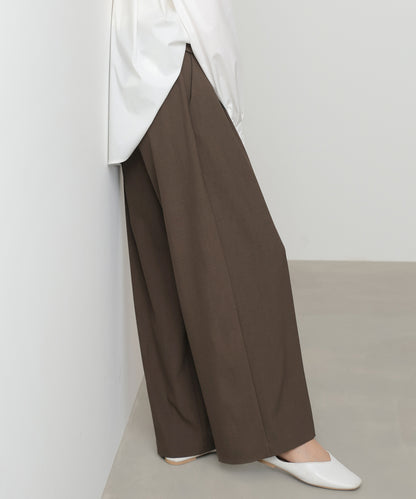 ウエストフラップ釦ワイドタックパンツ