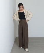 ウエストフラップ釦ワイドタックパンツ