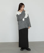 ワイドＶネックルーズニットプルオーバー