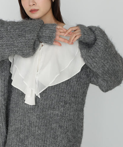 ワイドＶネックルーズニットプルオーバー