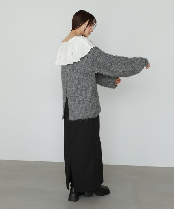 ワイドＶネックルーズニットプルオーバー