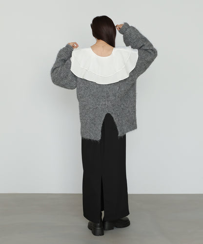 ワイドＶネックルーズニットプルオーバー