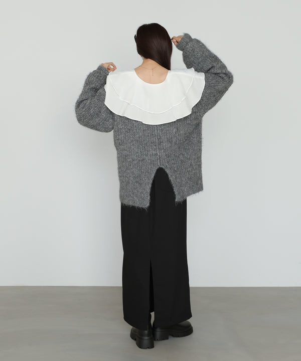 ワイドＶネックルーズニットプルオーバー