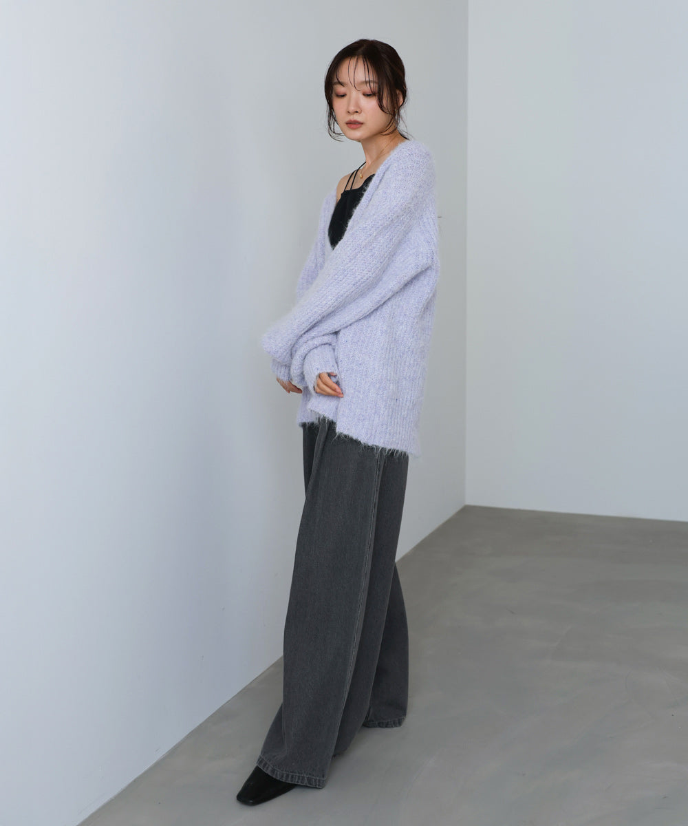 ワイドＶネックルーズニットプルオーバー
