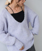 ワイドＶネックルーズニットプルオーバー