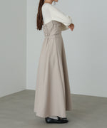 【選べるネック】レイヤード風ドッキングニットワンピ