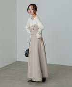 【選べるネック】レイヤード風ドッキングニットワンピ