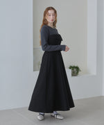 【選べるネック】レイヤード風ドッキングニットワンピ