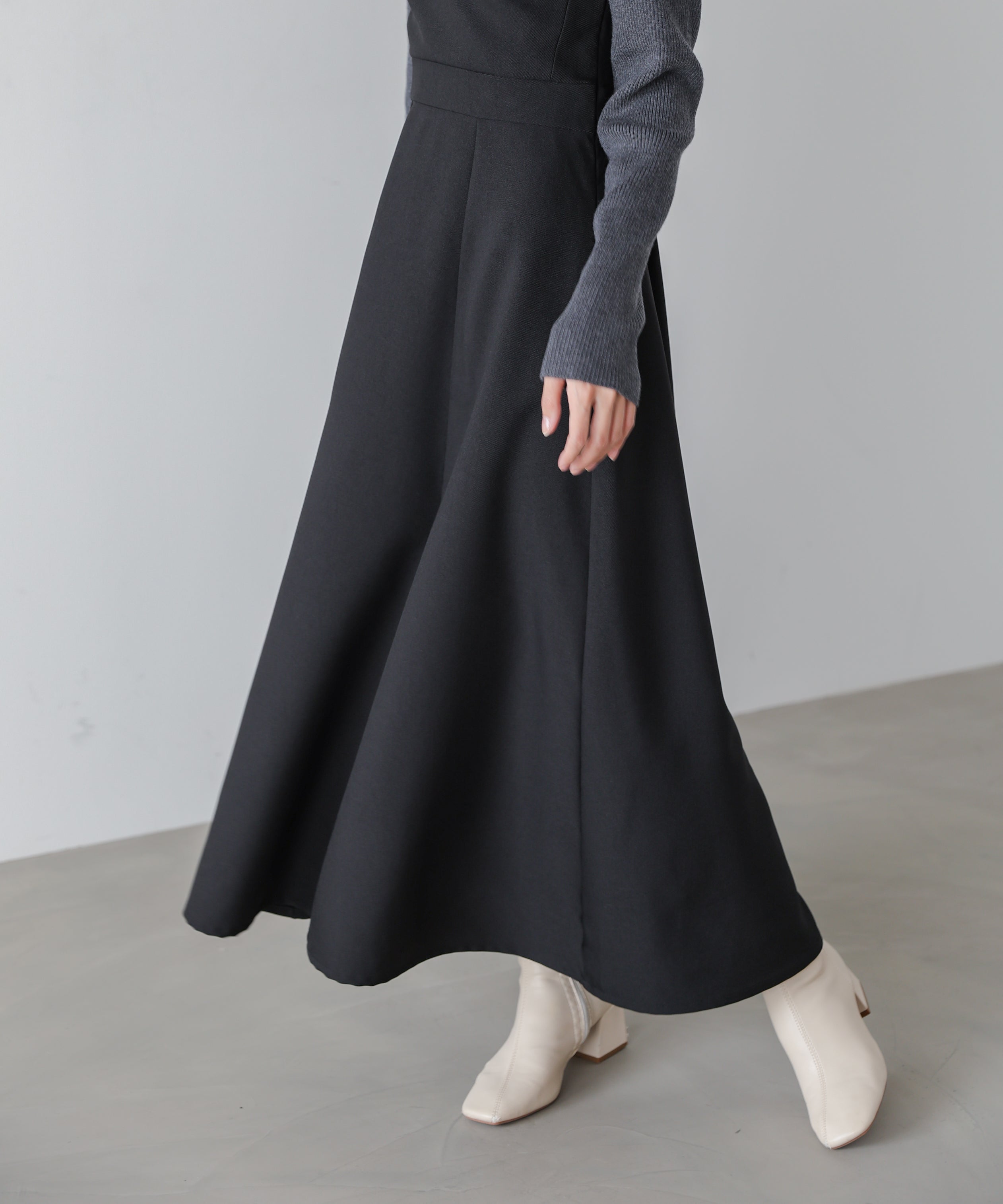 選べるネック】レイヤード風ドッキングニットワンピ – Bab